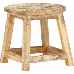 vidaXL Σκαμπό Ζωγραφισμένο στο Χέρι 38 x 38 x 35 εκ. Μασίφ Ξύλο Μάνγκο