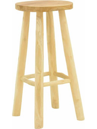 Σκαμπό μπαρ Nusiwo pakoworld teak ξύλο σε φυσική απόχρωση Φ35x70εκ