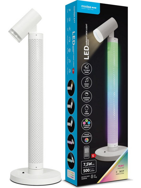 Επιτραπέζιο Φωτιστικό LED Modee 7,5W 3CCT + RGB + Τηλεχειριστήριο ,Λευκό