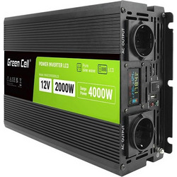 Green Cell KFZ Spannungswandler Power Inverter 12V 230V 2000W/4000W Display