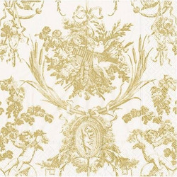 Xαρτοπετσέτες Luncheon Romantic Toile Gold 16.5x16.5cm Caspari (20 Tεμάχια)