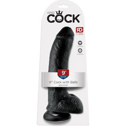 Pipedream King Cock 9" Ρεαλιστικό Dildo με Βεντούζα & Όρχεις 23cm Μαύρο