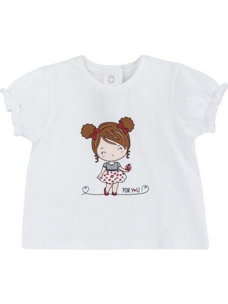 CHICCO ΛΕΥΚΟ ΚΟΝΤΟΜΑΝΙΚΟ T-SHIRT ΜΕ GIRLY ΣΧΕΔΙΟ (8051700374047)