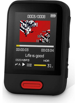 Sencor SFP 7716 MP4 Player 16GB με Οθόνη 1.8" Bluetooth & Ραδιόφωνο Μαύρο Κόκκινο