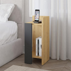 Κομοδίνο Elos Megapap δεξί χρώμα sapphire oak - ανθρακί 25x27x60εκ
