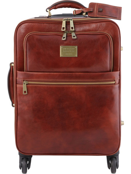 Tuscany Leather TL141911 Βαλίτσα Καμπίνας 46x34x21cm με 4 Ρόδες Καφέ