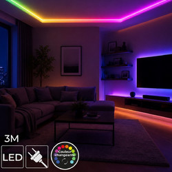 Ταινία LED RGB 3 Μέτρα LA0166 - Λευκό και Πολύχρωμο (0028753)