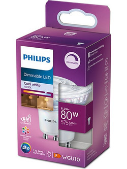 Philips GU10 LED Spot Bright White dimbaar Bulb 6.2W (80W) (LPH00636) (PHILPH00636)