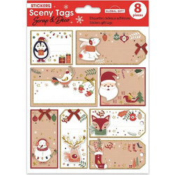 Global Gift Αυτοκόλλητα sceny tag Christmas 14x12cm 540132