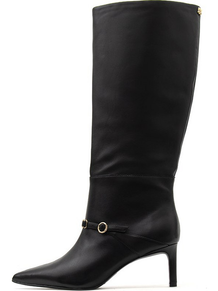 HUGO WOMEN HIGH BOOTS DEVANY MID HEEL LEATHER