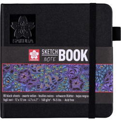 Sakura Sketch/note book μαύρο 80φυλ. 12x12εκ. με μαύρο χαρτί