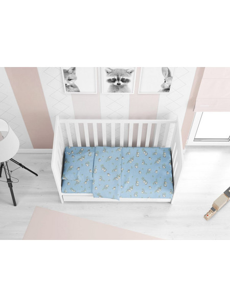 ΠΑΠΛΩΜΑΤΟΘΗΚΗ ΕΜΠΡΙΜΕ bebe Birds 14 120X160 Sky blue Flannel cotton 100%