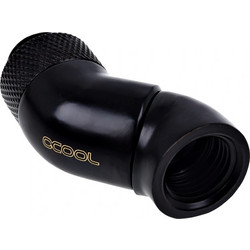 Alphacool Icicle Angle Adapter Double 45 Degrees Rotatable G1 / 4 AG on G1 / 4 IG Fittings Μαύρο 17250