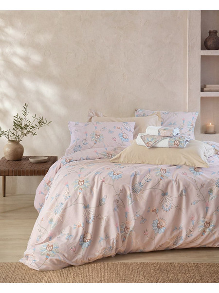 Κουβερλί Υπέρδιπλο Σετ Next Nezure Beige Polycotton Rythmos (220x240) 3Τεμ