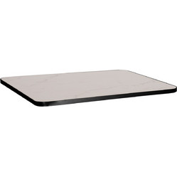 ΕΠΙΦΑΝΕΙΑ ΤΡΑΠΕΖΙΟΥ SINTERED STONE HM6656.02 WHITE MARBLE-ΠΛΑΙΣΙΟ ALU ΜΑΥΡΟ 120x80εκ