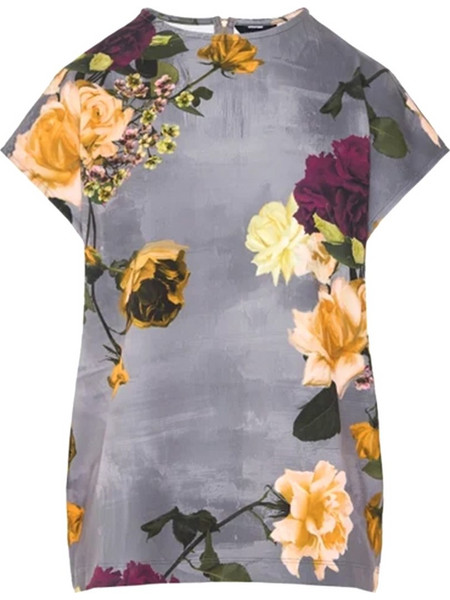 TED BAKER DILOE Floral Printed Scuba Tunic 285677-dk DarkGray