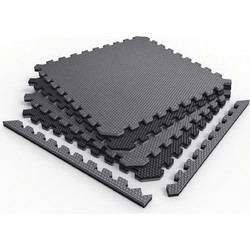 VIKING Δάπεδο προστασίας Puzzle 10 mm Μαύρο/Γκρι (4 Τεμάχια)