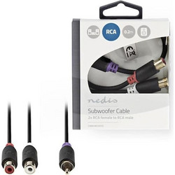 Nedis Cabw24010at02 Subwoofer Cable Rca Male - 2x Rca Female 0.2 M