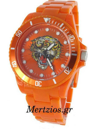 Ed Hardy VIP 2 Γυναικείο Ρολόι με Πορτοκαλί Καουτσούκ Λουράκι VP2-OR