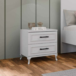 Nightstand Kmd-1002-Dd-1 White Melamine Coated Particle Board 51x40x53 cm