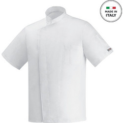 Σακάκι Σεφ EGOCHEF 100% Microfiber Ανδρικό Λευκό με Κοντό Μανίκι Ottavio 2X-LARGE