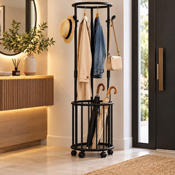 Καλόγερος Μεταλλικός Μαύρος 180cm Modernhome