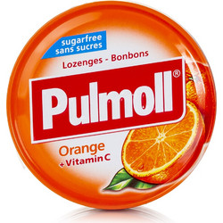 Pulmoll Βιταμίνη C Καραμέλες για Βήχα Ερεθισμένο Λαιμό & Πονόλαιμο Πορτοκάλι 50gr