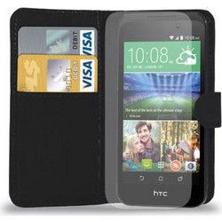 Δερμάτινη Θήκη/Πορτοφόλι για HTC Desire 320 Μαύρο (ΟΕΜ)