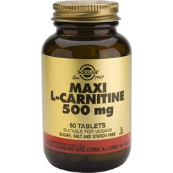 Solgar Maxi L-Carnitine Συμπλήρωμα Διατροφής με Καρνιτίνη 500mg 60 Ταμπλέτες
