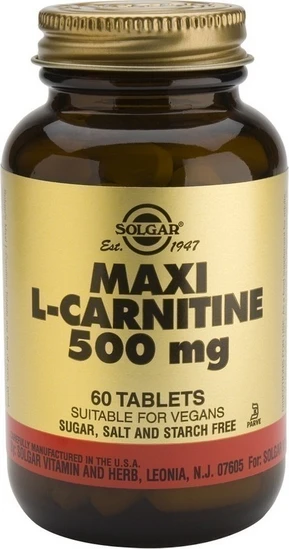 Solgar Maxi L-Carnitine Συμπλήρωμα Διατροφής με Καρνιτίνη 500mg 60 Ταμπλέτες