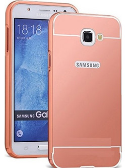 Samsung Galaxy A5 (2016) A510F - Σκληρή Θήκη Καθρέπτης Με Μεταλλικό Frame Ρόζ Χρυσό (ΟΕΜ)