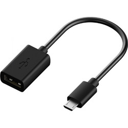 DeTech OTG Αντάπτορας micro USB σε Θηλυκό USB Μαύρος (14232)