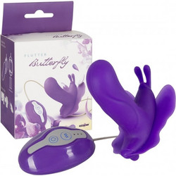 Seven Creations Flutter Butterfly Κλειτοριδικός Δονητής για Ζευγάρια με Τηλεχειριστήριο Μωβ