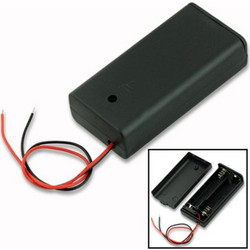 2xAA Plastic Battery Case Holder 2 x 1.5V with Cover and Switch