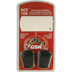 GSN ACS 114R Τηλεχειρισμός 2 Καναλιών 12V DC με 2 Χειριστήρια κυλιόμενου κωδικού Μακράς Εμβέλειας