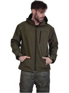 Ergo Μπουφάν Εργασίας Softshell Ισχυρού Ψύχους Αδιάβροχο με Κουκούλα Χακί - 5301
