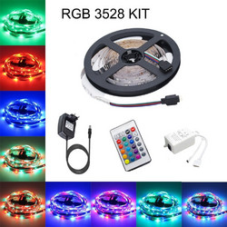 5m Led Ταινία Rgb 300leds SMD 3528 με 16 Πολύχρωμους Συνδιάσμους ,Αυτοκόλλητη IP65 αδιάβροχη Με Τηλεχειρισμό (oem)