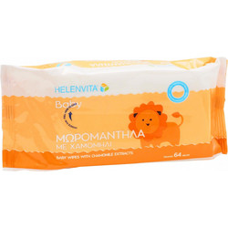 Helenvita Baby Μωρομάντηλα Χωρίς Οινόπνευμα & Parabens με Χαμομήλι 64τμχ