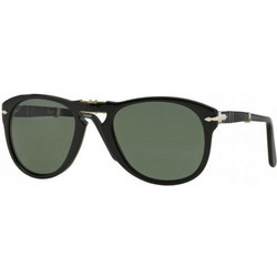Persol PO0714 95/58 Ανδρικά Γυαλιά Ηλίου Aviator Κοκάλινα Μαύρα με Μαύρο Polarized Φακό