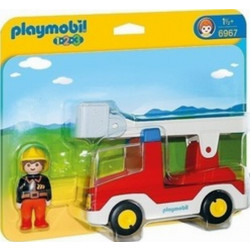 Playmobil 1-2-3 Πυροσβέστης με Κλιμακοφόρο Όχημα για 1,5+ Ετών 6967