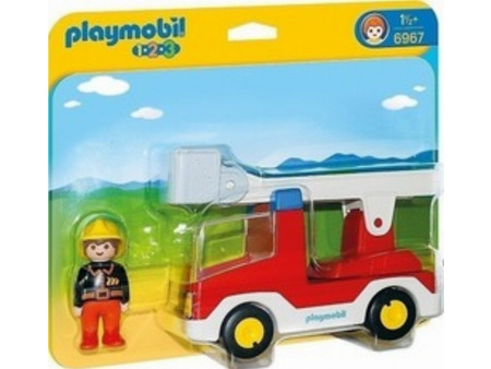 Playmobil 1-2-3 Πυροσβέστης με Κλιμακοφόρο Όχημα για 1,5+ Ετών 6967
