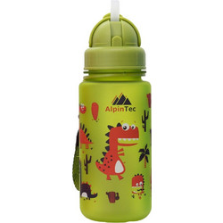 AlpinPro AlpinTec Kids Dino Παιδικό Μπουκάλι Πλαστικό BPA Free με Καλαμάκι Lime 400ml