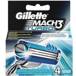 Gillette Mach 3 Turbo Ανταλλακτικά Ξυραφάκια με 3 Λεπίδες & Λιπαντική Ταινία 8τμχ
