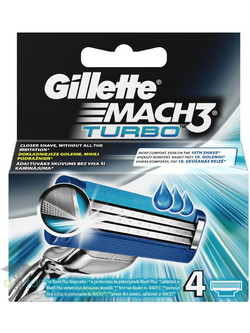 Gillette Mach 3 Turbo Ανταλλακτικά Ξυραφάκια με 3 Λεπίδες & Λιπαντική Ταινία 8τμχ