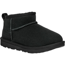 UGG Classic Ultra Mini Παιδικά Μποτάκια Μαύρα Suede με Γούνα 1130750K-BLK