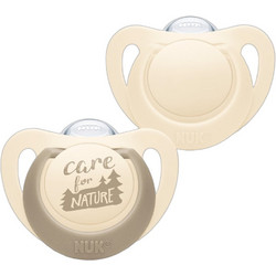 Nuk For Nature Ανατομικές Ορθοδοντικές Πιπίλες Σιλικόνης 18-36m Λευκό 2τμχ