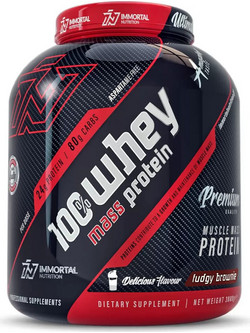Immortal Nutrition Whey Mass Fudgy Brownie Πρωτεΐνη Ορού Γάλακτος Όγκου 3kg