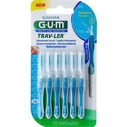 Gum 1614 Trav-ler Μεσοδόντια Βουρτσάκια 1.6mm Γαλάζιο 6τμχ