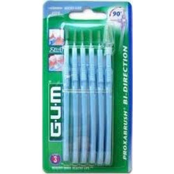 Gum Sunstar Bi-Direction Micro Fine Μεσοδόντια Βουρτσάκια 0.9mm Μπλε 6τμχ