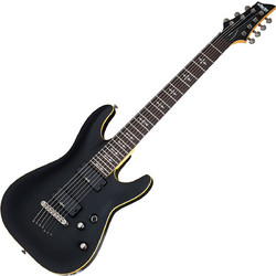 Schecter Demon-7 Ηλεκτρική Κιθάρα ST Style με HH Μαγνήτες και Ταστιέρα Wenge 7 Χορδών Satin Aged Black